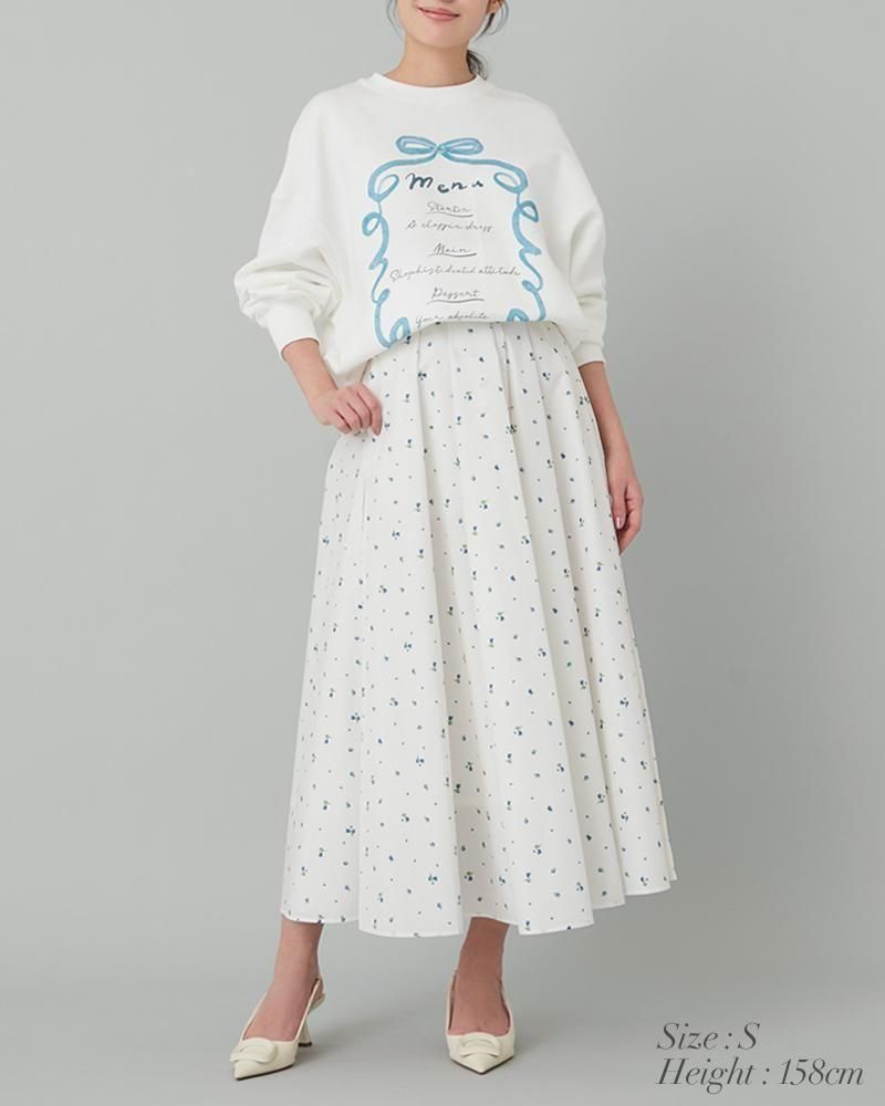 menuプリントトレーナー(ホワイト×ミント) - seventen