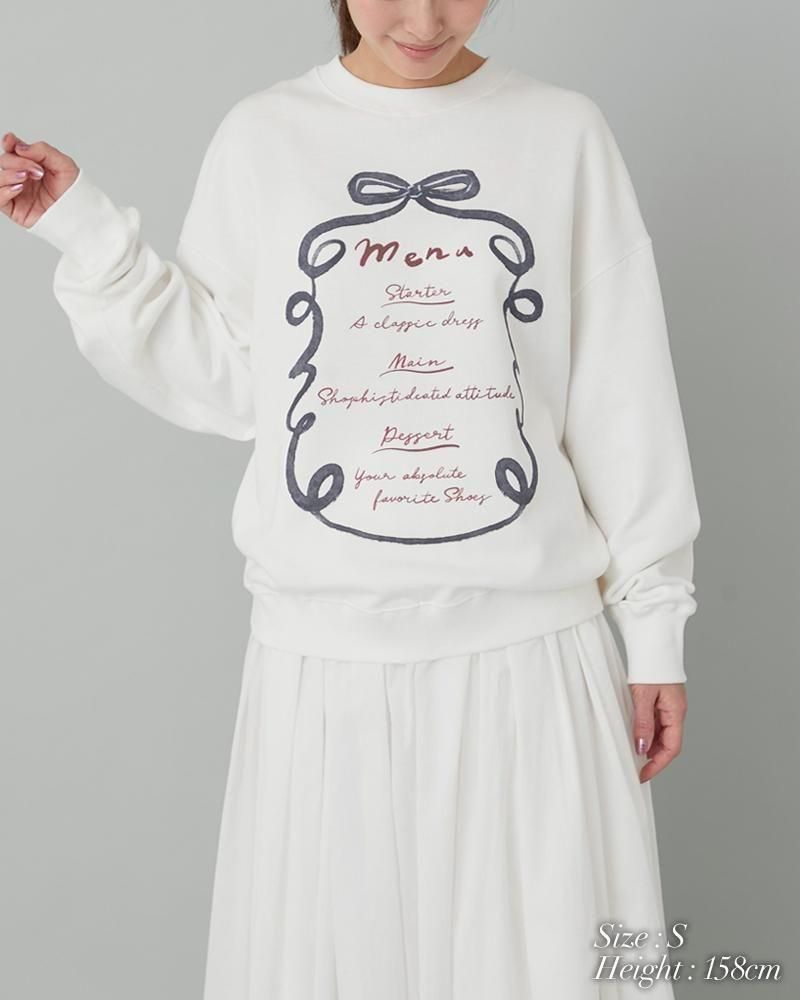 20％off】menuプリントトレーナー(ホワイト×ネイビー) - seventen