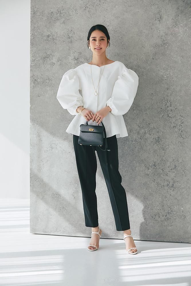 20％off】ハートネックパフブラウス(ホワイト) - seventen