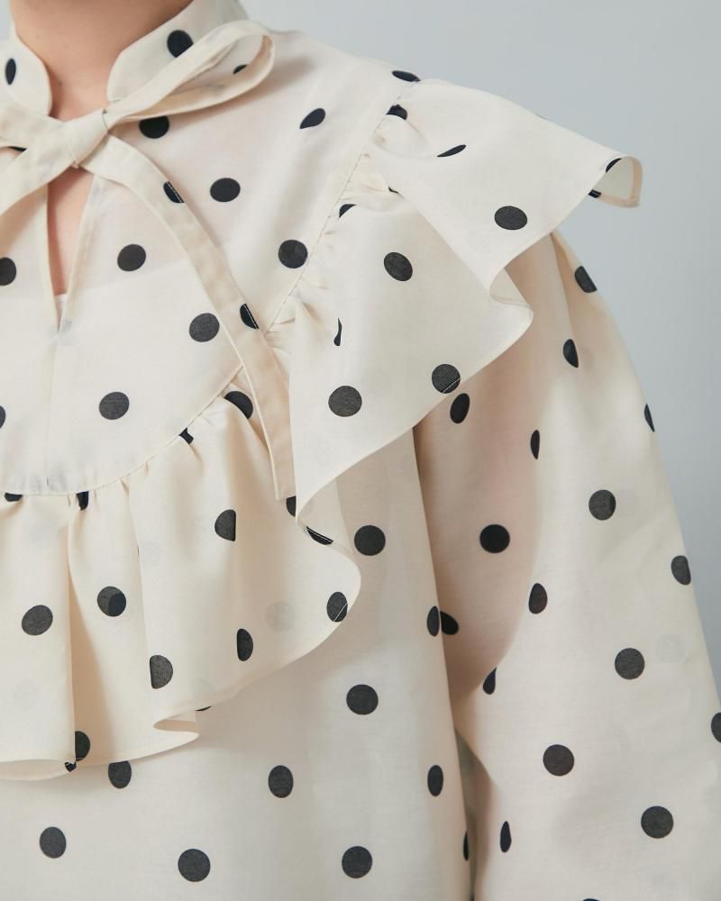 シアードットブラウス(アイボリー) - seventen