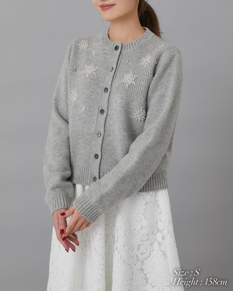 スノーフレイクカーディガン(オフホワイト) - seventen