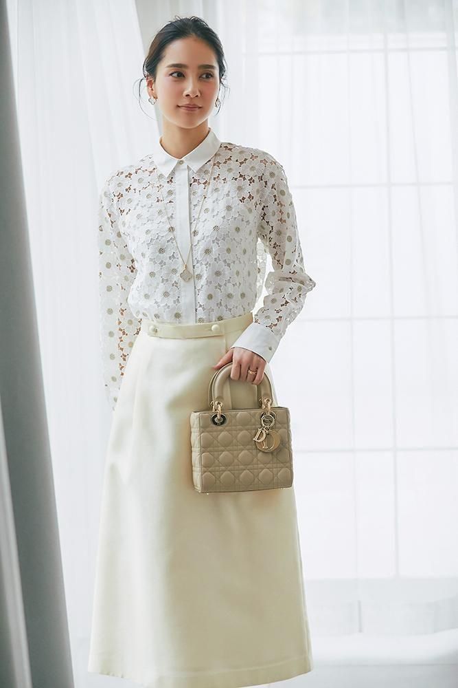 予約】【5月下旬頃配送】マーガレットレースシャツ(ゴールド) - seventen