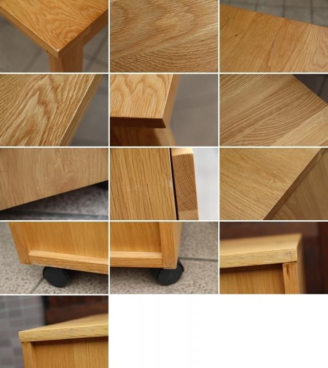 人気のMUJI（無印良品）のオーク無垢材パーソナルデスク&ワゴン