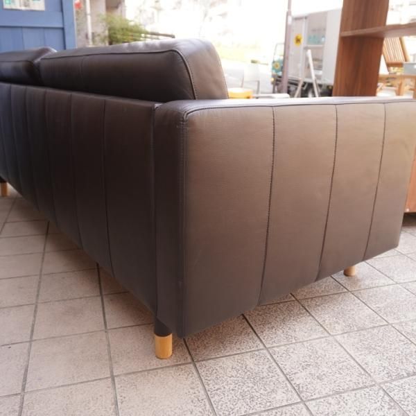 IKEA（イケア）のLANDSKRONA（ランズクローナ） 本革 3人掛けソファ