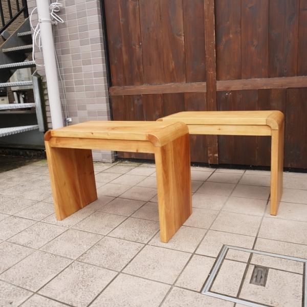 USED/カリッジマーケット チーク無垢材 サイドテーブル ベンチ 北欧