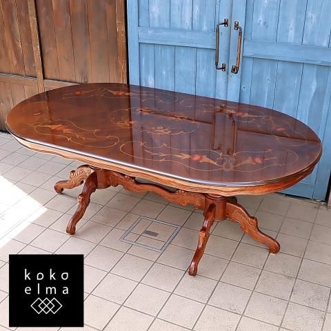 イタリア製 象嵌加工 テーブル ヴィンテージ イタリア製 象嵌加工