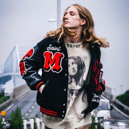 SAINT MXXXXXX(セントマイケル) 商品ページ - VARSITY JKT DEVIL M / BLACK
