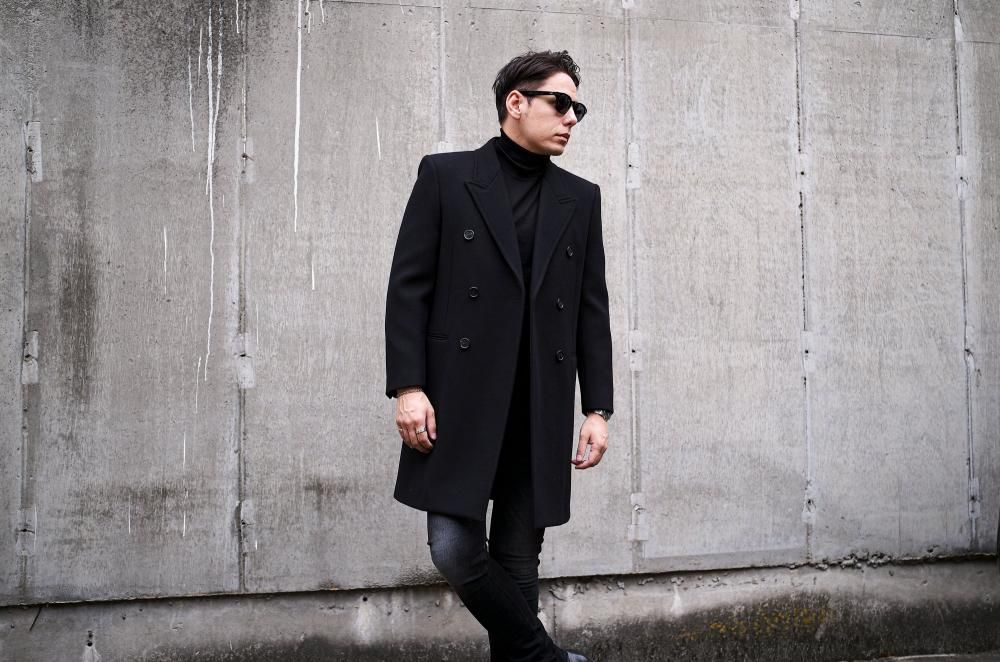 SAINT LAURENT (サンローラン) DOUBLE BREASTED WOOL COAT ダブル