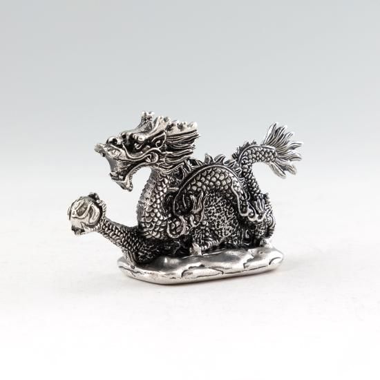 錫 置物 干支 昇龍（辰） -TAKUMI- 黒漆加工 [No.186N-5]｜薩摩錫器工芸館