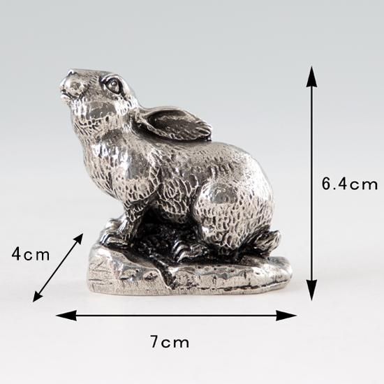 錫 置物 干支 うさぎ（卯） 黒漆加工 [No.186A-4]｜薩摩錫器工芸館