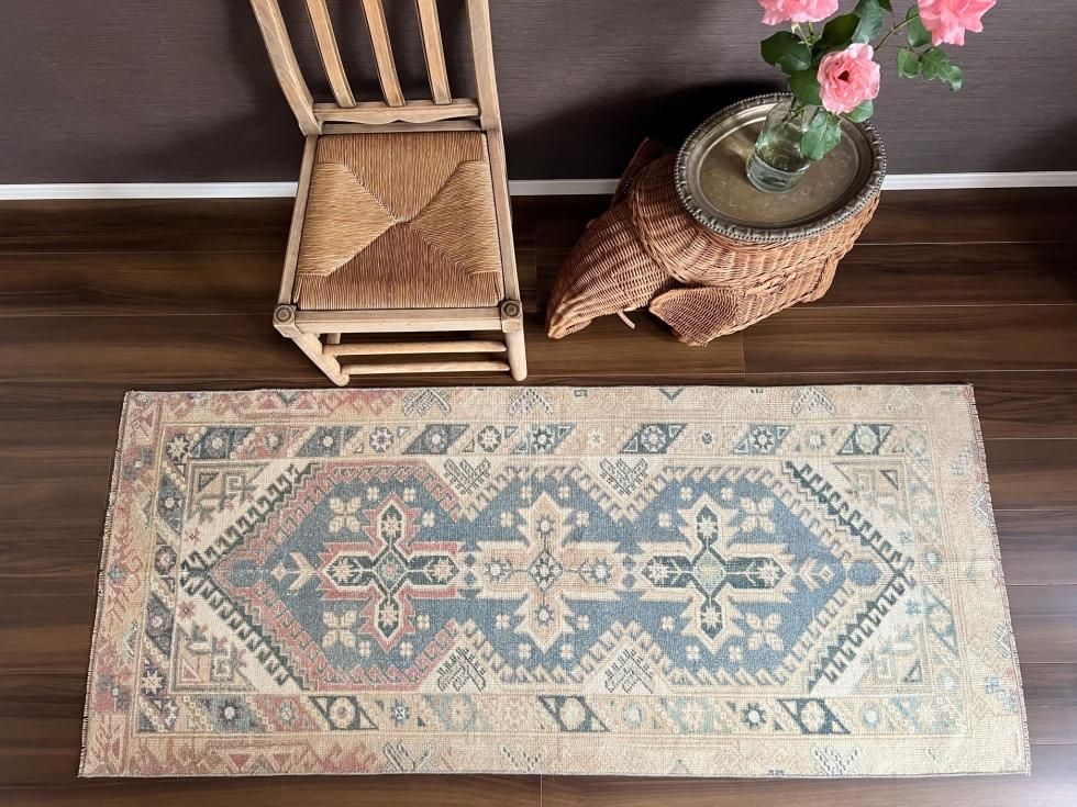 貴重／クラシカル116×211キャラメルココアリッチトルコヴィンテージラグ