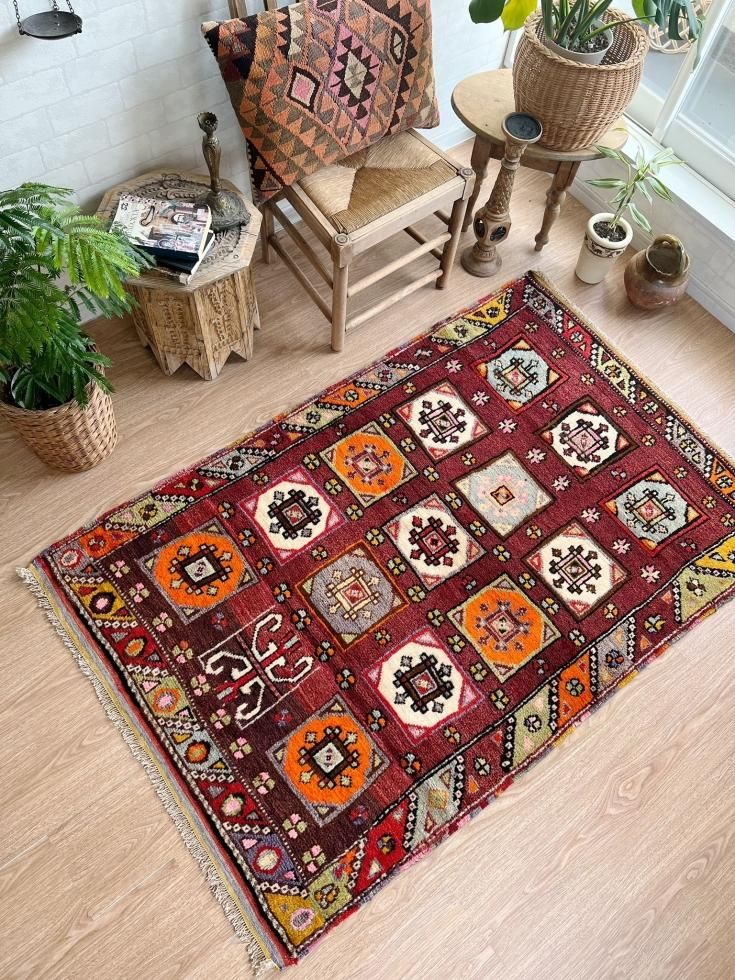 ヴィンテージターキッシュラグ オーバーダイラグ トルコラグ