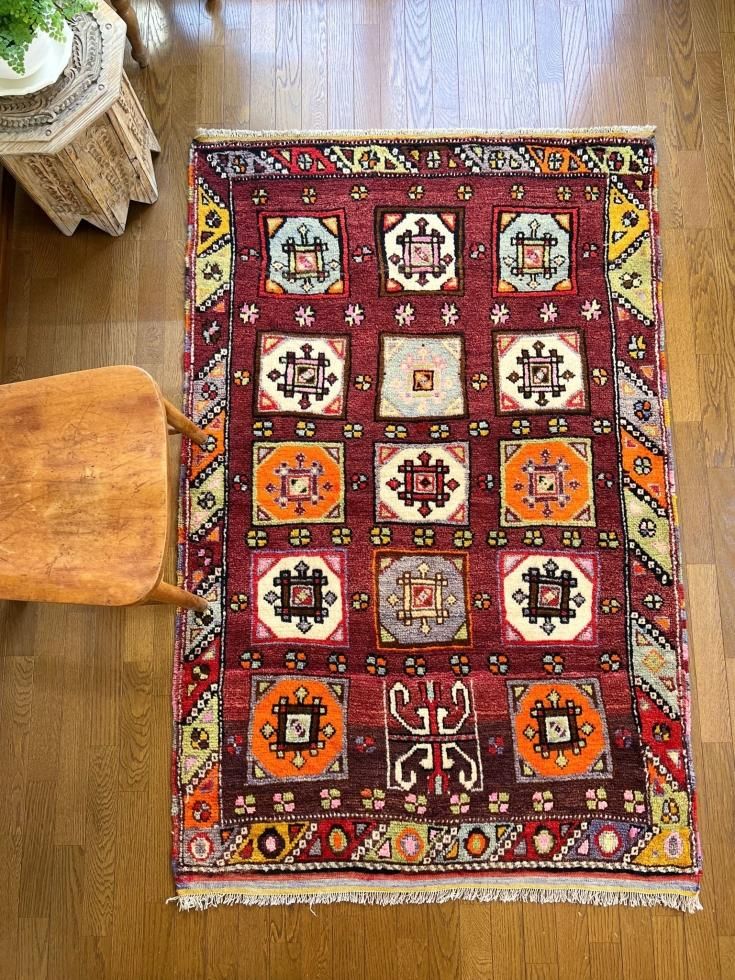 ヴィンテージターキッシュラグ オーバーダイラグ トルコラグ