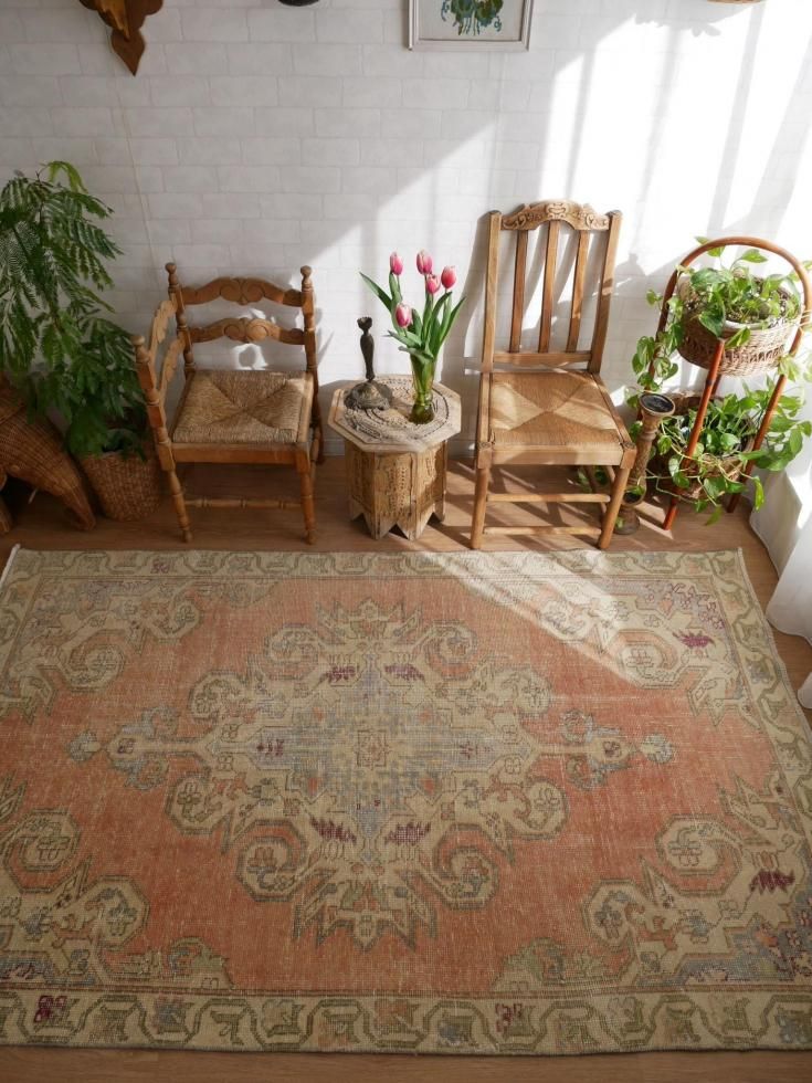 ヴィンテージターキッシュラグ オーバーダイラグ トルコラグ