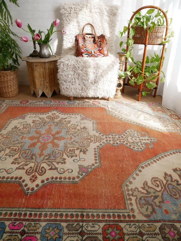 ヴィンテージターキッシュラグ オーバーダイラグ トルコラグ