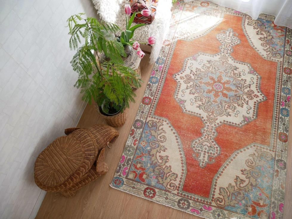 ヴィンテージターキッシュラグ オーバーダイラグ トルコラグ