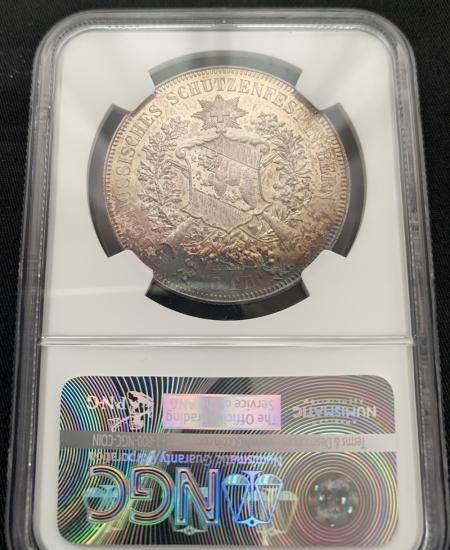 スイス Switzerland スイス射撃祭 ベルン 5フラン銀貨 1885年 NGC MS64