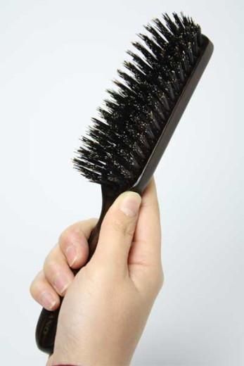 ファイナルセール平野 ヘアブラシ 新品未使用 手植え 猪毛 黒檀 専用袋