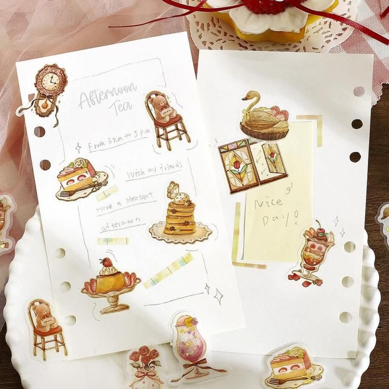 販路限定 【フレークシール】箔押し 喫茶アラモード 花開く白昼夢