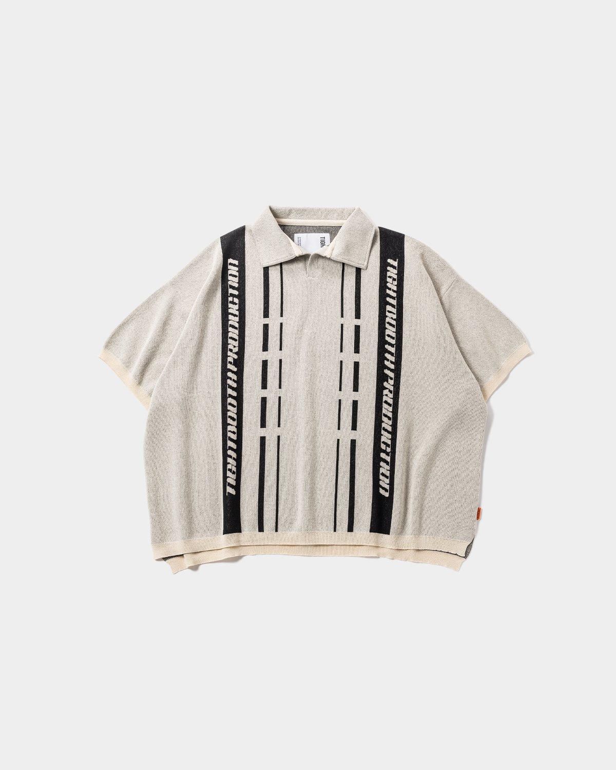 STRIPE KNIT OPEN POLO - TIGHTBOOTH® タイトブース オフィシャル
