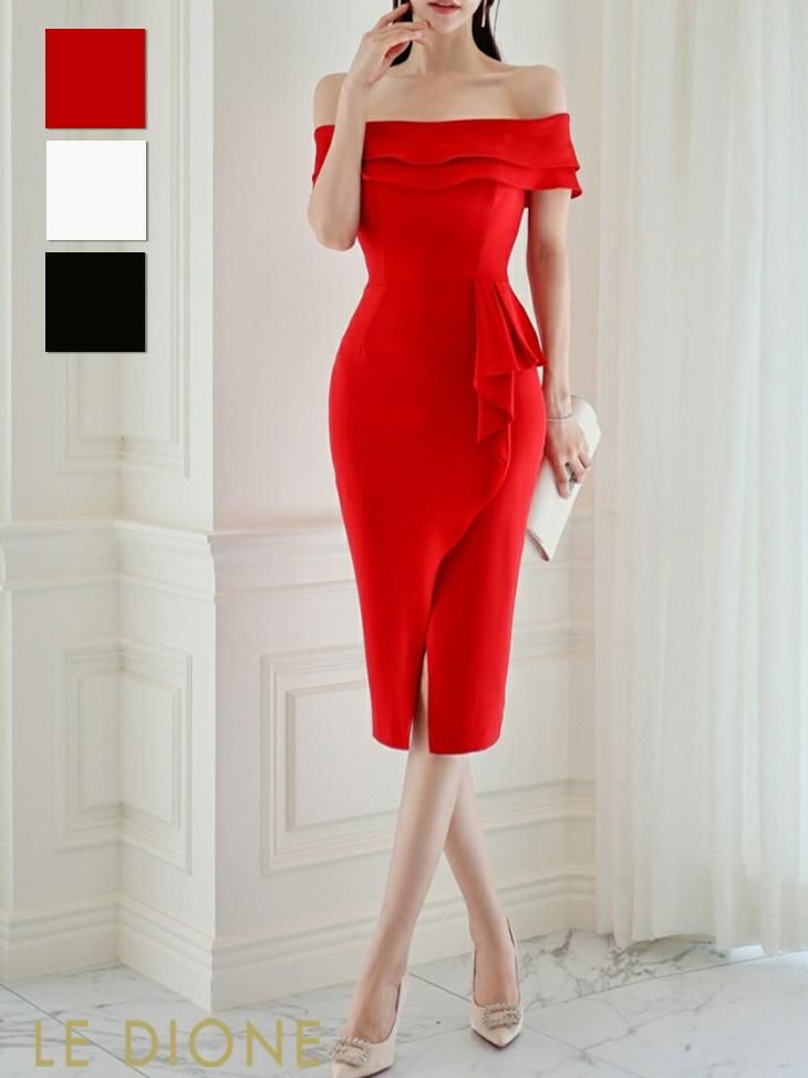オフショルダーストレッチドレス - 六本木ドレスショップ ルディオーネ