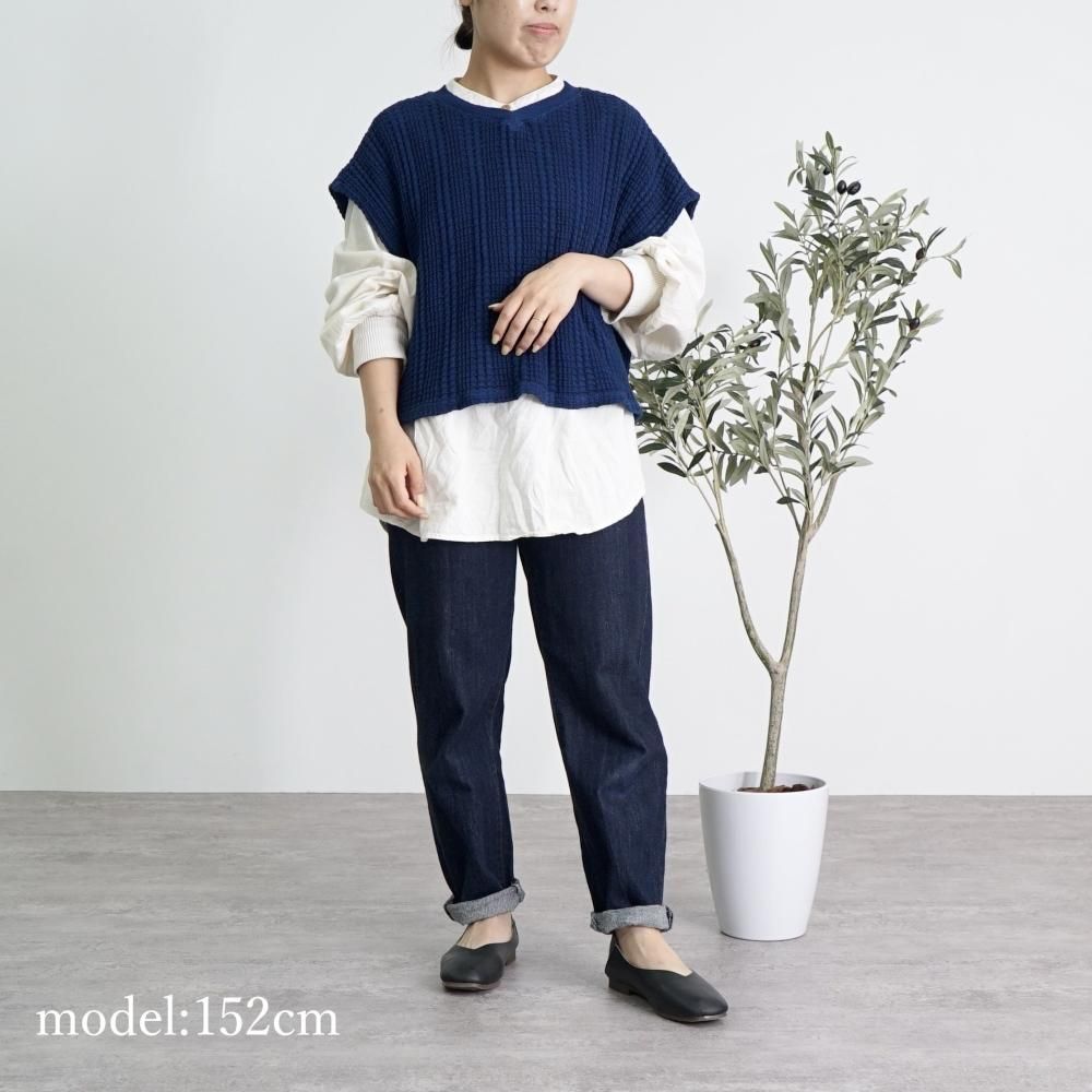 2wayショートニットベスト | ネイビー - UZUiRO/公式オンラインショップ