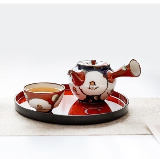 有田焼 濃椿 急須+煎茶碗2個セット - クラフト南風