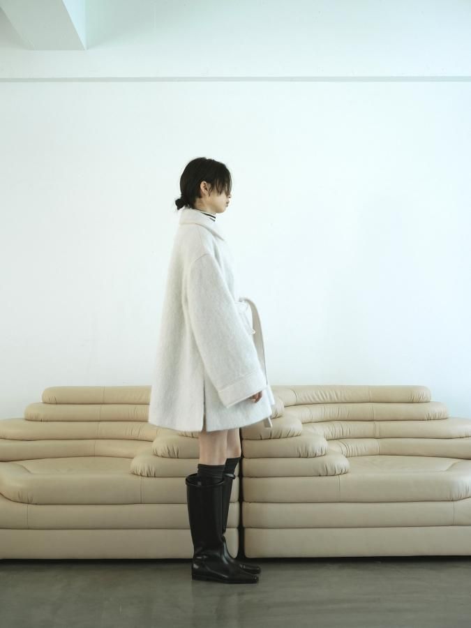 Mohair Shaggy Half Coat - ROSARYMOON OFFICIAL WEB STORE