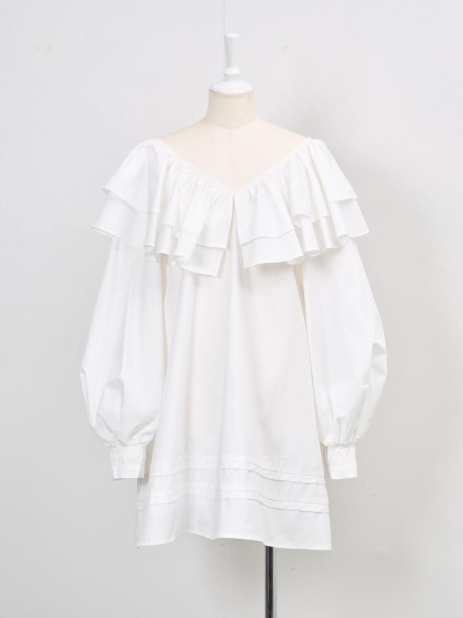 Frill Collar Tunic - ROSARYMOON OFFICIAL WEB STORE