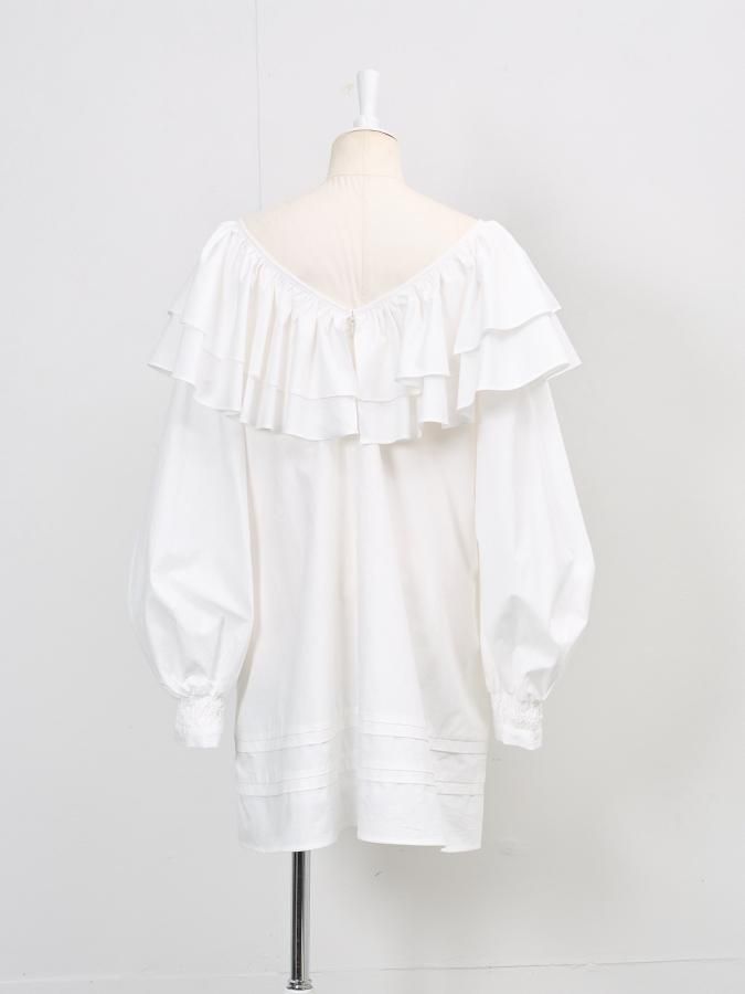 Frill Collar Tunic - ROSARYMOON OFFICIAL WEB STORE