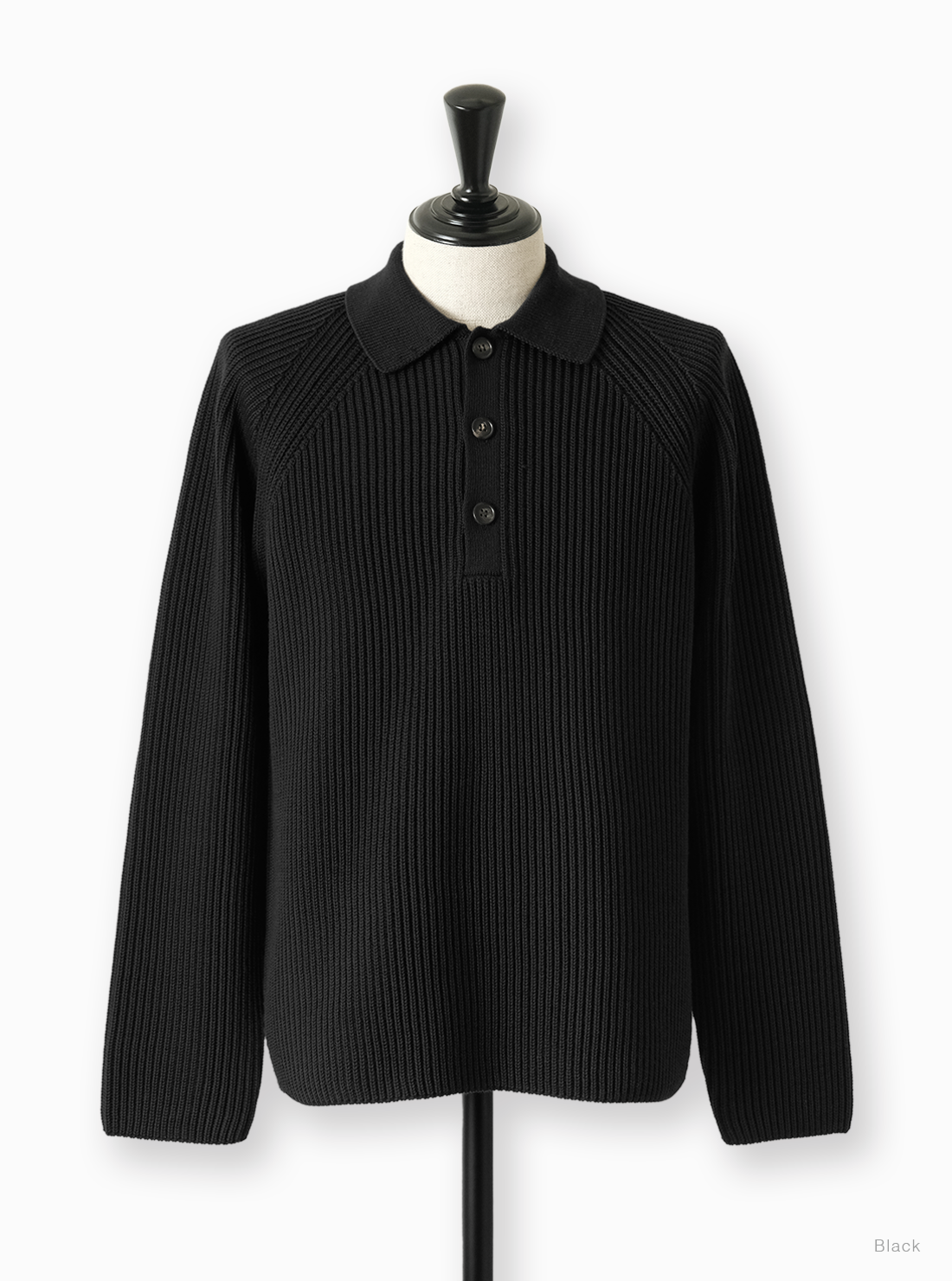 Men SOLID WOOL RIB POLO - BATONER｜ONLINE STORE