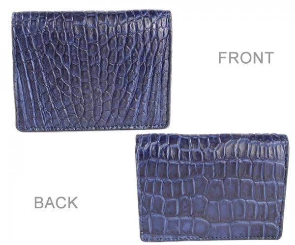 カードケース 名刺入れ/メンズ/クロコダイルレザー・ネイビーブルー