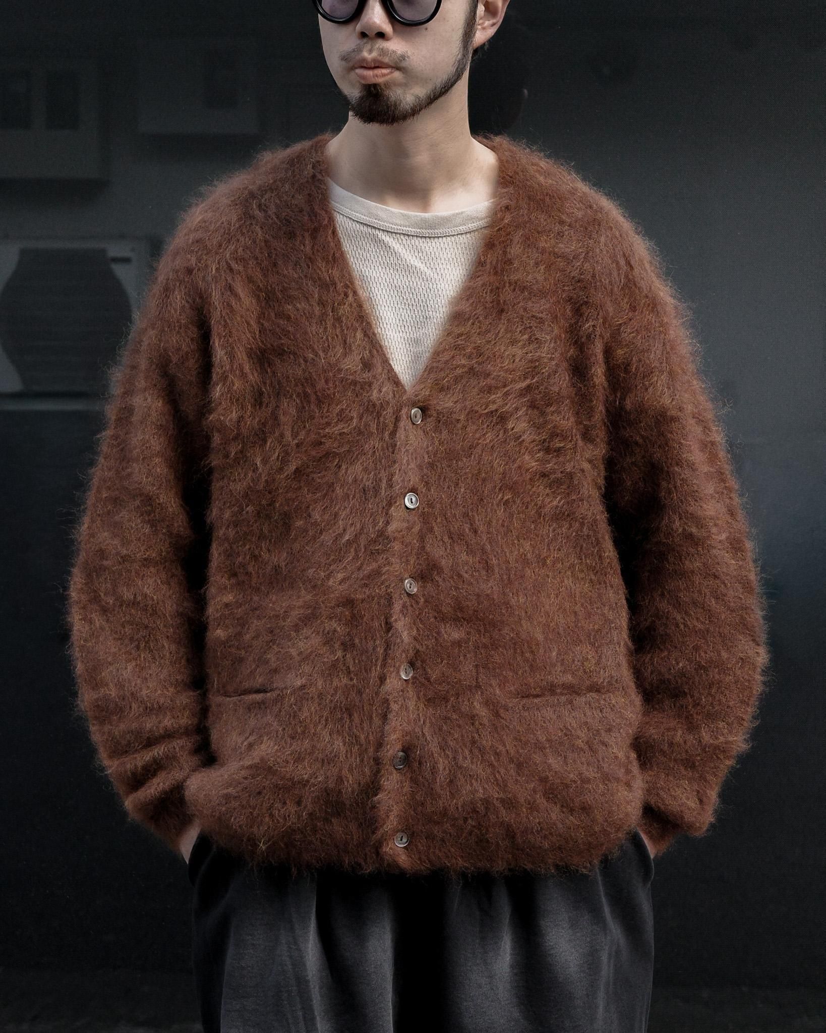 A.R.P.® Premium Classic Mohair Cardigan W/ Pocket Brown