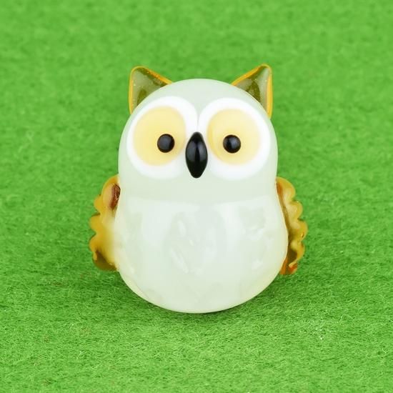 ウランガラス ふくろう 小物入れ 置物 ウランガラス ふくろう 小物入れ