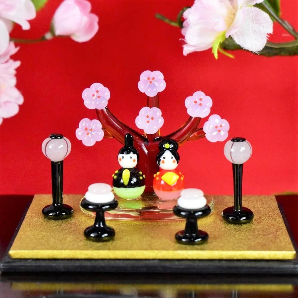 ガラス細工のお雛様｜桃の香雛飾り｜フォーカートグラスワークス