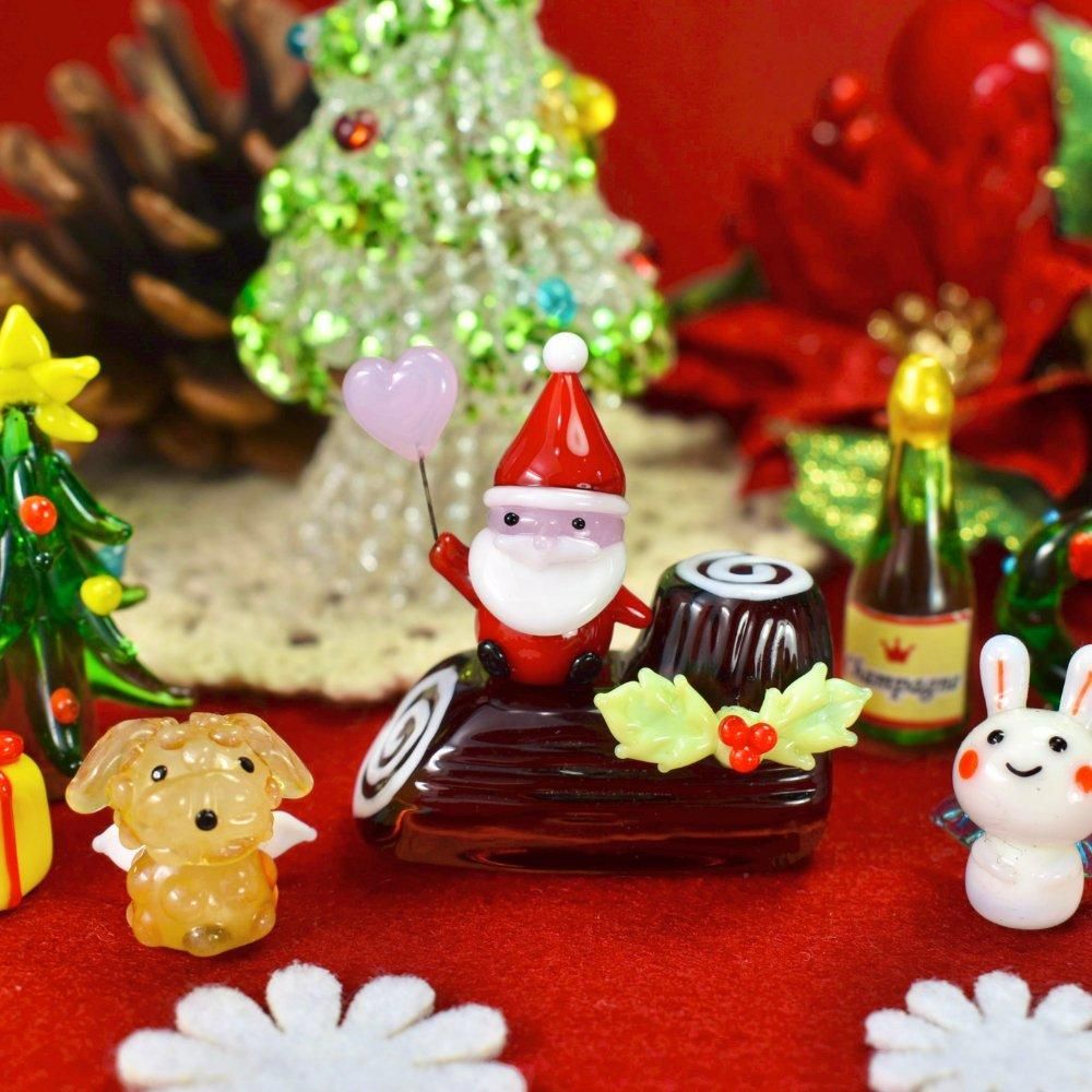 クリスマスガラス細工｜ハートサンタ｜フォーカートグラスワークス
