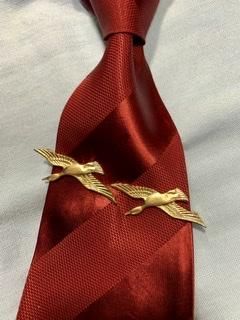 40s かんのん開き 2羽 鳥 ネクタイピン ダブルバード マネークリップ