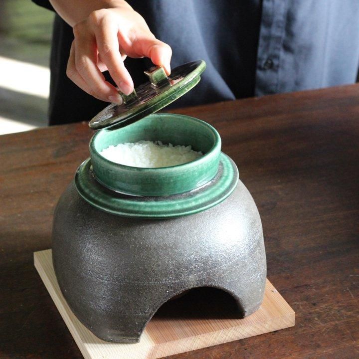 閑心窯 大杉康伸 かまどはん 緑×グレー - 作家ものの器と生活雑貨 on