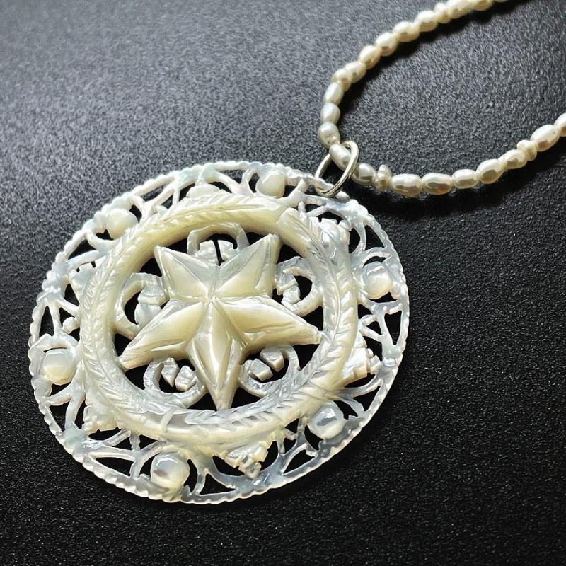 ベツレヘムパール | 五芒星・ボタン・ブローチ・ペンダントトップ - CO