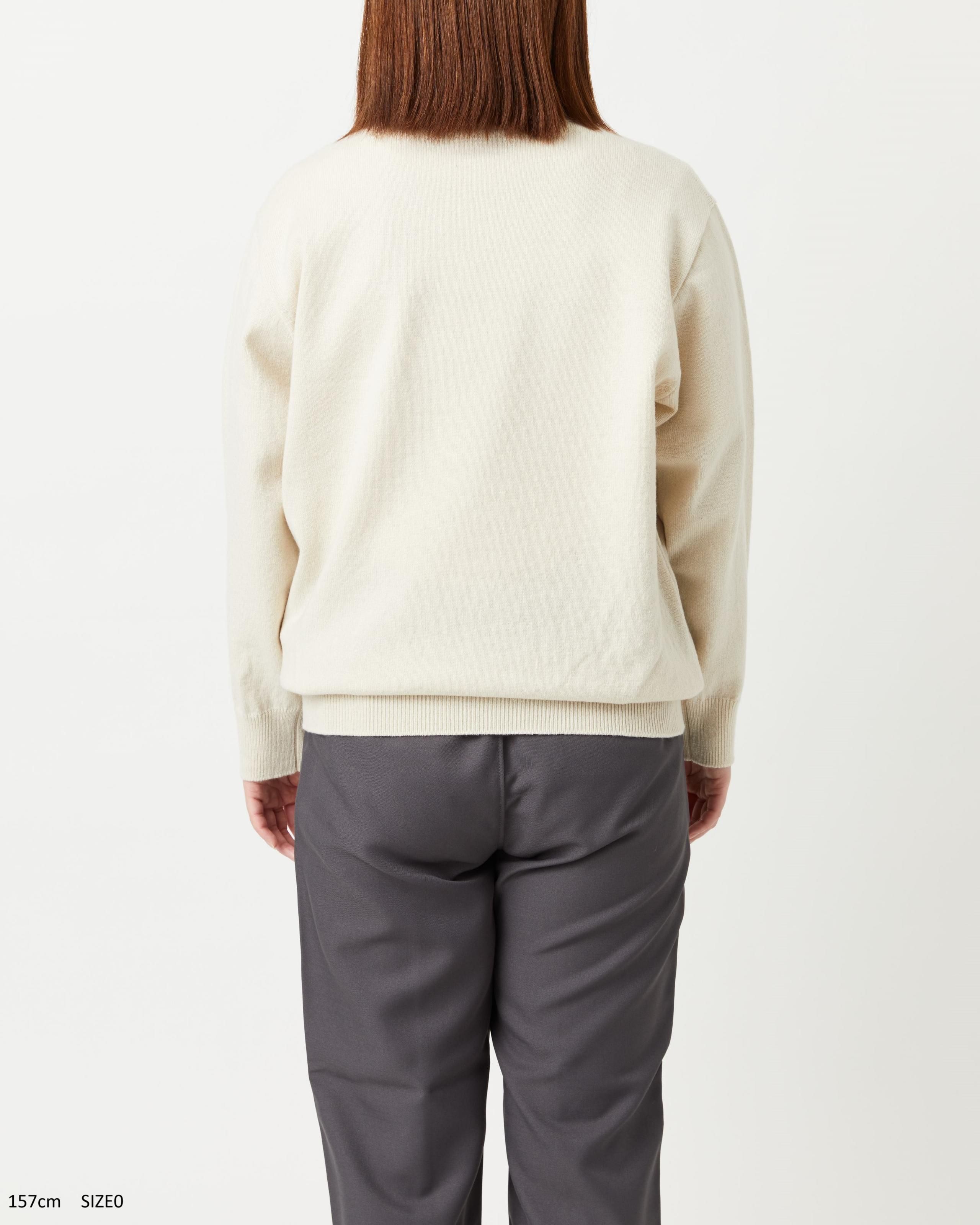RIGID CASHMERE SWEATER Crew Neck Pullover - RAW - Yonetomi STORE