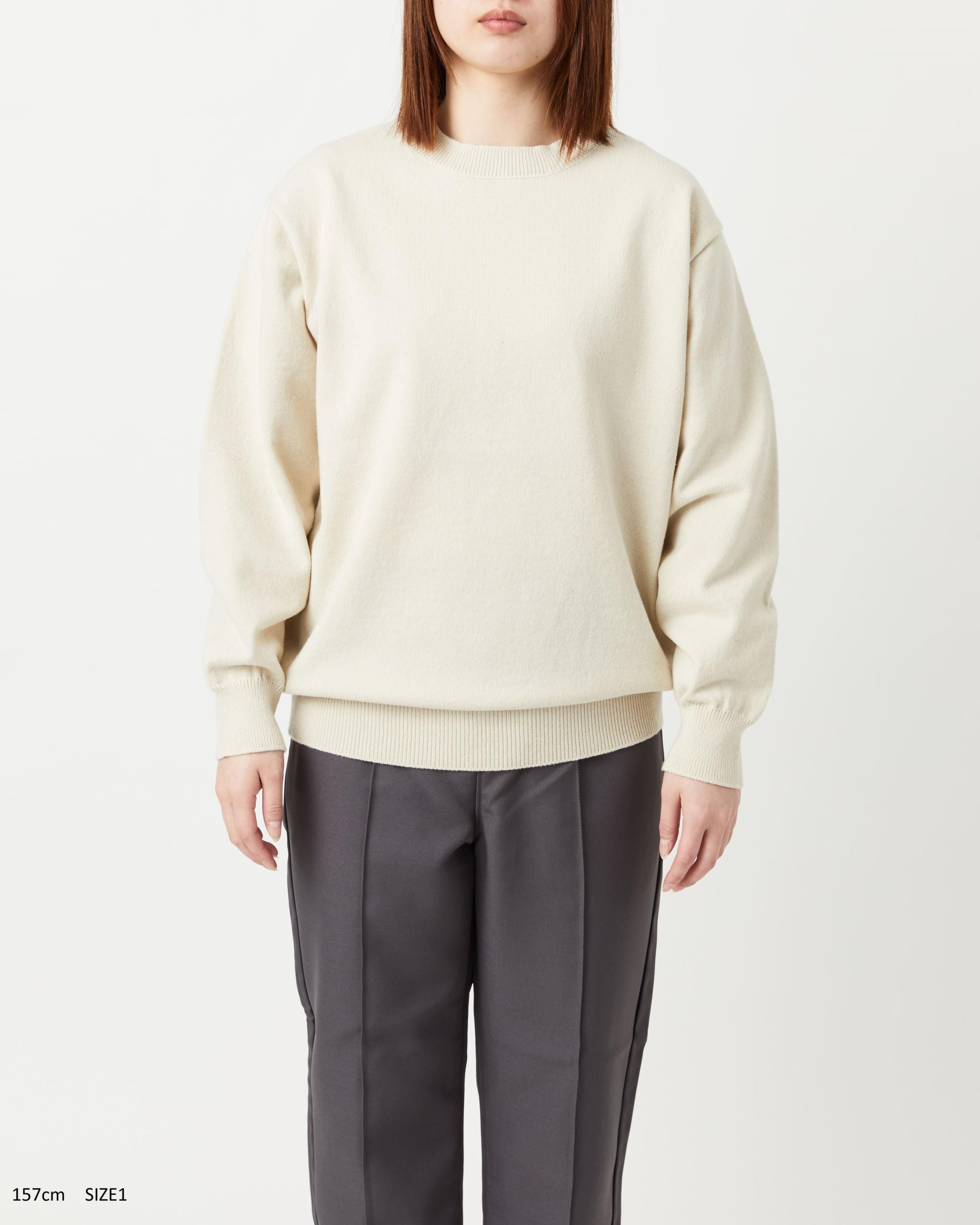 RIGID CASHMERE SWEATER Crew Neck Pullover - RAW - Yonetomi STORE