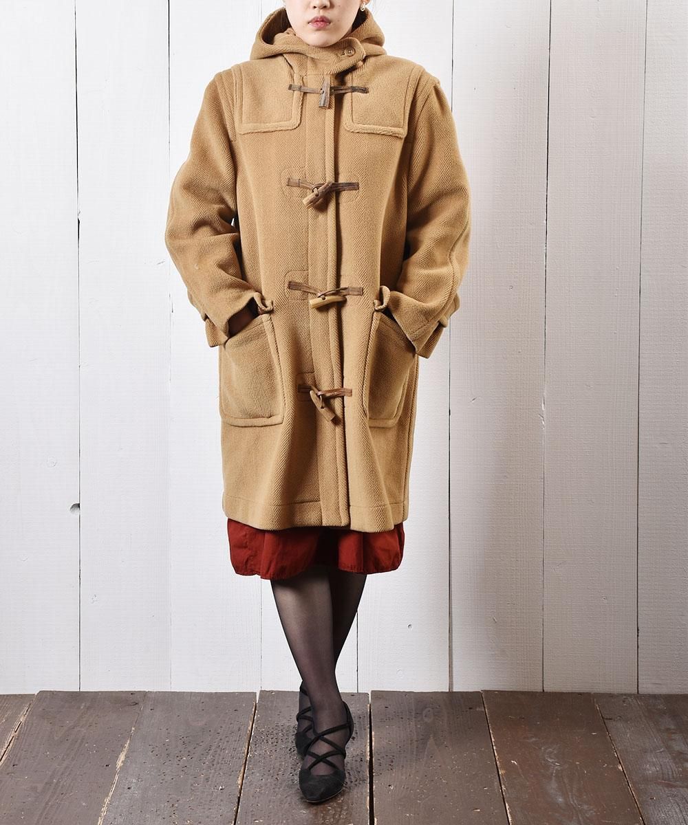 イギリス製 ウール ダッフルコート ベージュ - 古着屋グレープフルーツ