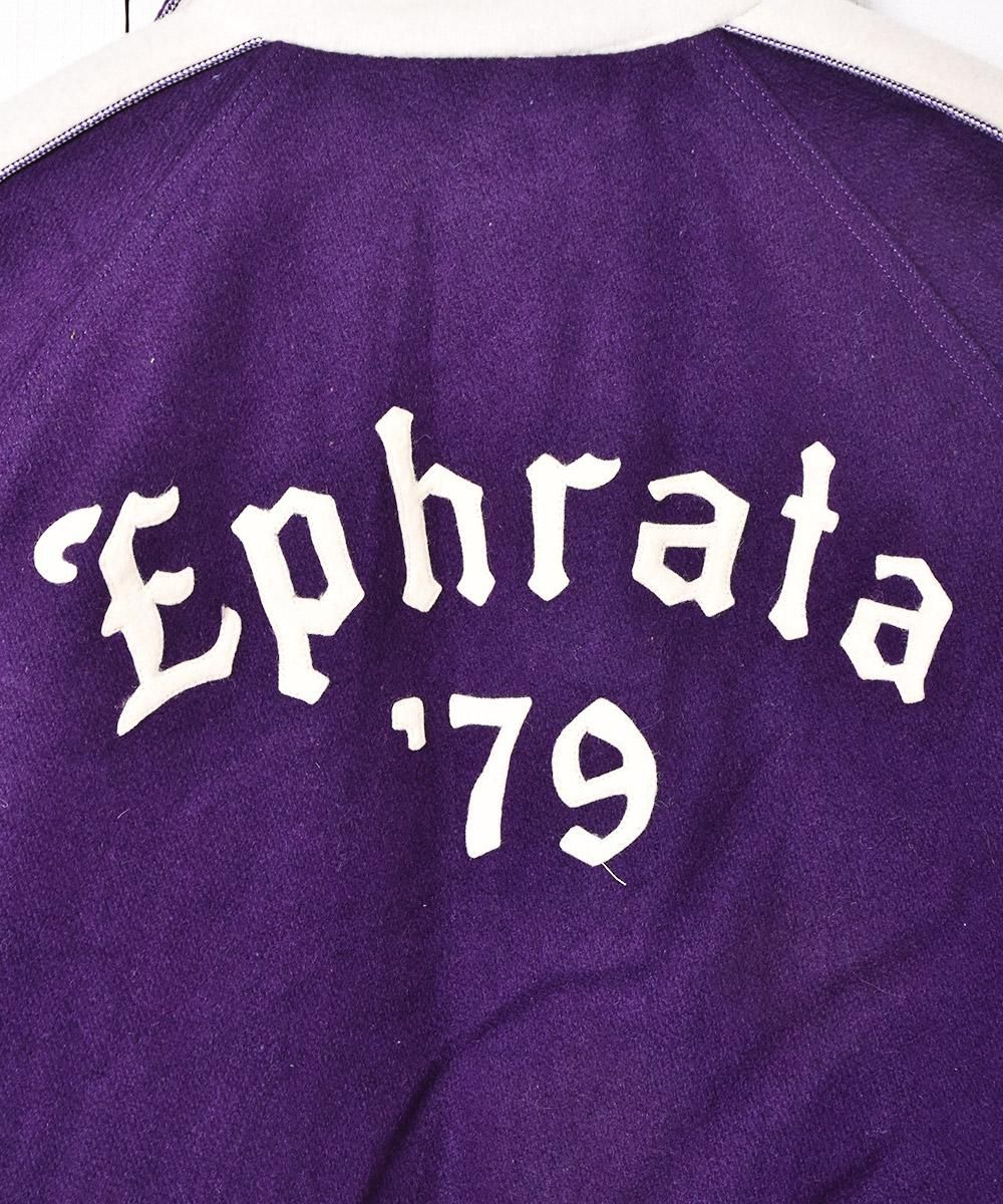 チェーン刺繍 メルトンスタジャン パープル - 古着屋グレープフルーツ