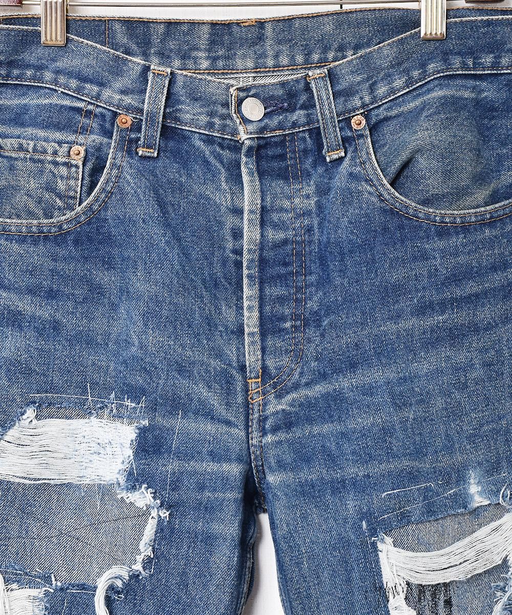 Levi's 501 リメイク ダメージデニムパンツ W34 - 古着屋