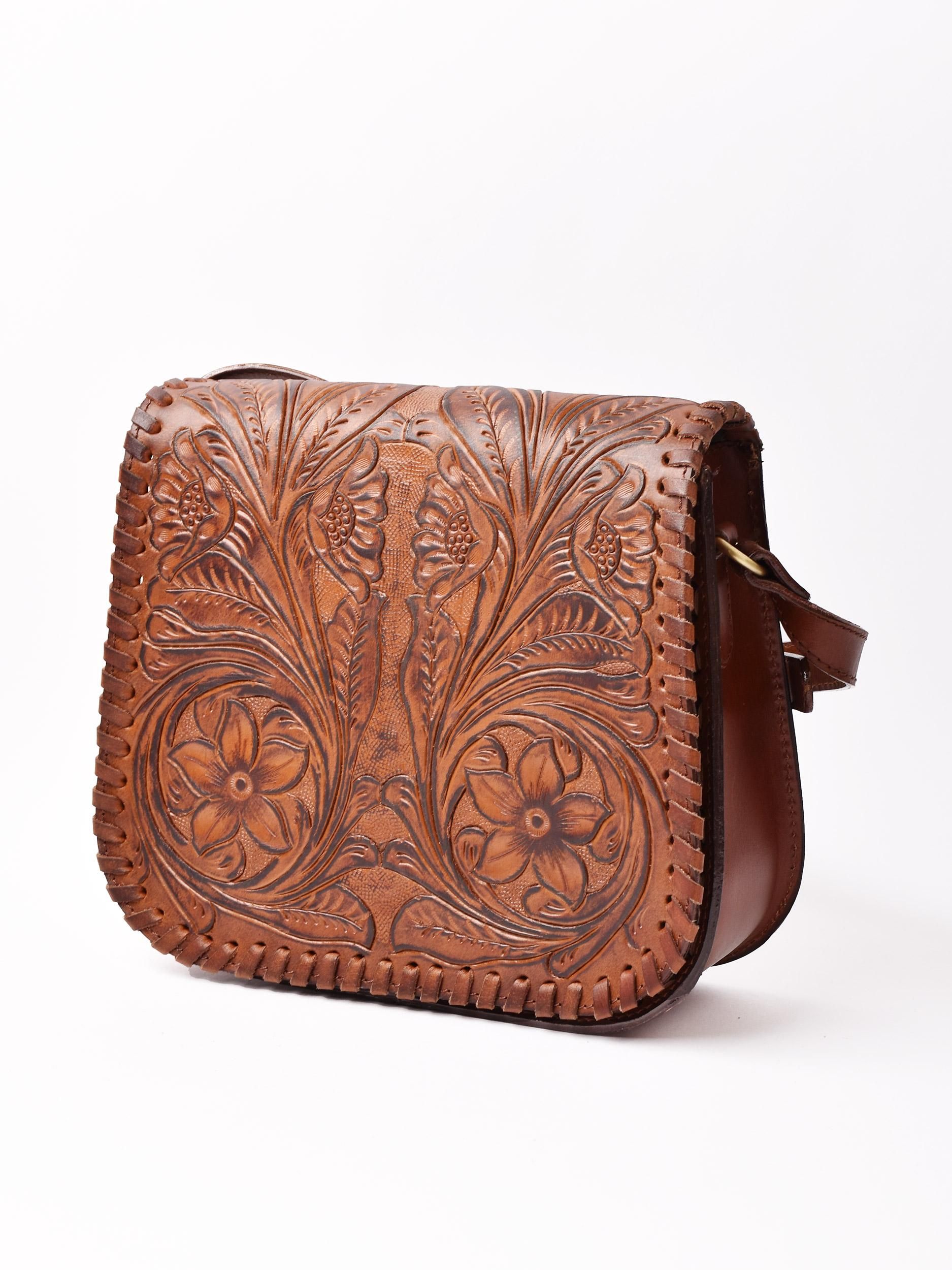 型押しレザーショルダーバッグ | ブラック - 古着屋グレープフルーツ