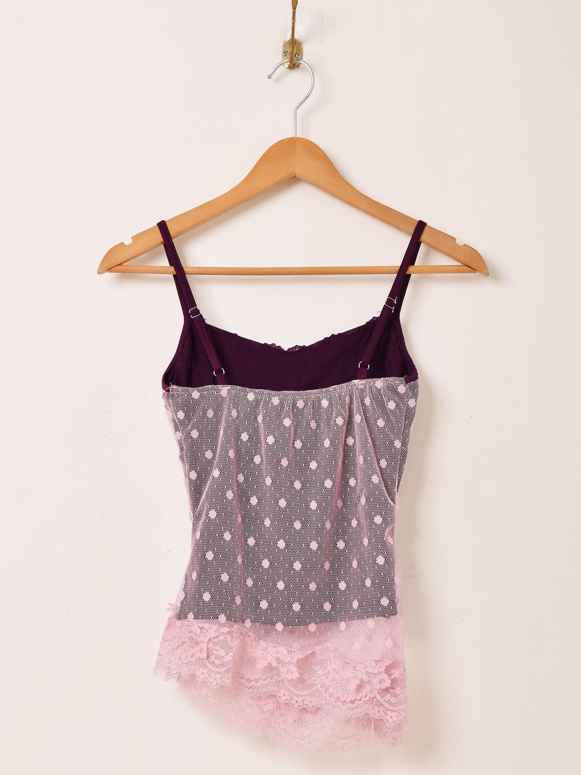 2色展開】「Meridian」ドット柄 レース レイヤード キャミソール