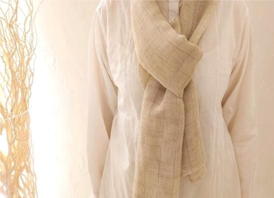 電磁波対策 宝石・鉱石を織り込んだヘンプアースストール