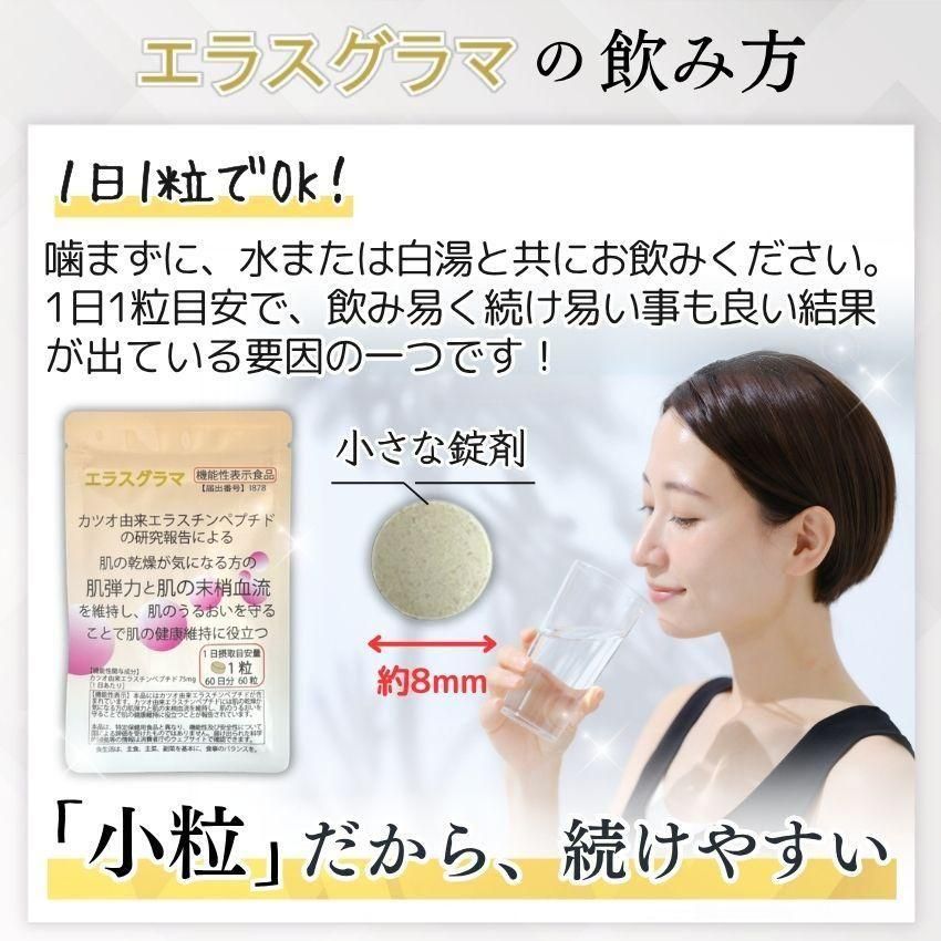 エラスチン サプリ 60日分 (機能性表示食品) コラーゲン ヒアルロン酸