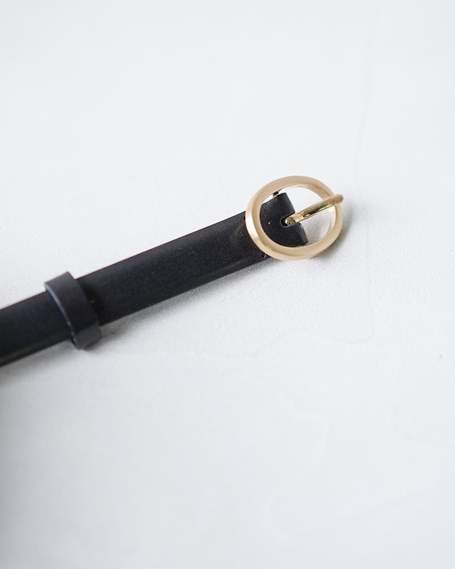 Mame Kurogouchi Cow Hide Leather Narrow Belt - Altamira