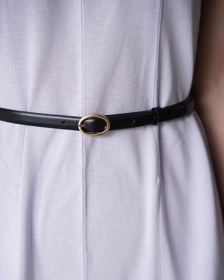 Mame Kurogouchi Cow Hide Leather Narrow Belt - Altamira